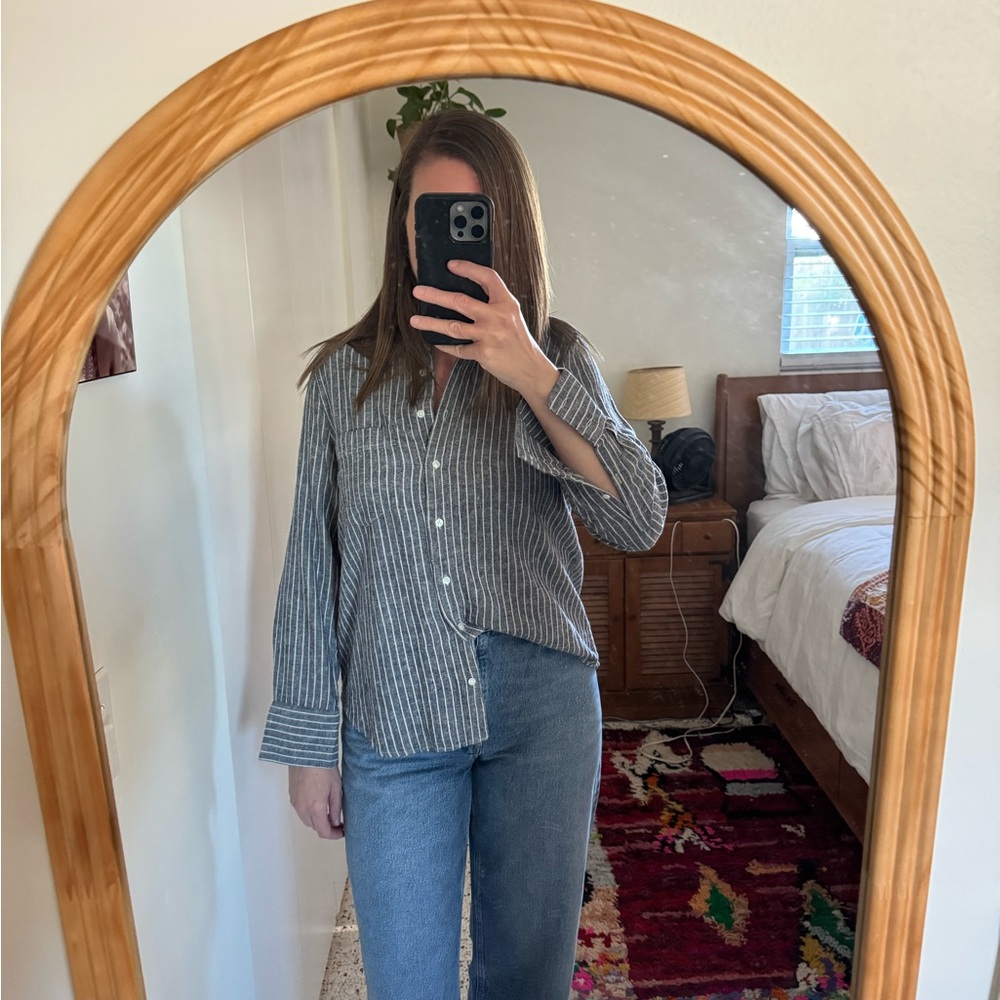 Banana Republic Factory Striped Linen Shirt